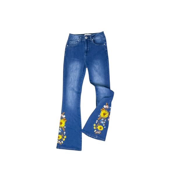 Telepatía Embroidered Flare Jeans - Women's Size 5/27 - Picture 2 of 9